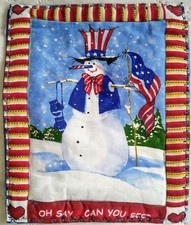 Handmade Quilted Beautiful Table Topper Christmas Mat Stitched 7 x 8.5