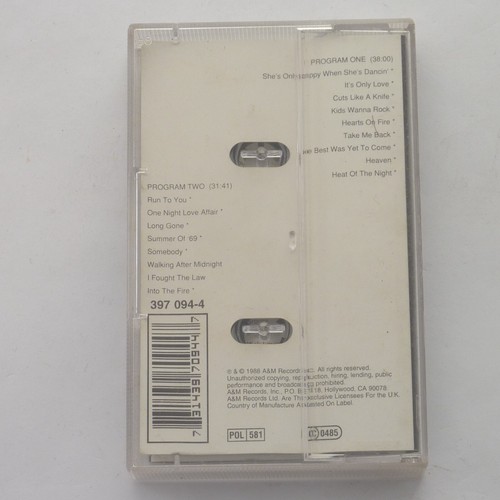 Bryan Adams - Live! Live! Live! Cassette Tape Recorded Live in Belgium 1988 Rock - Picture 2 of 8