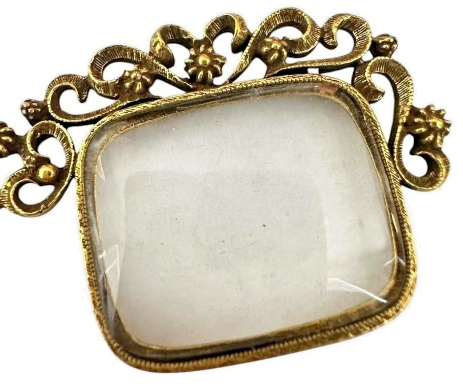 Lupas Lorgnette de colección de lujo gafas placa dorada cadena larga siglo XIX Foto 3 de 4