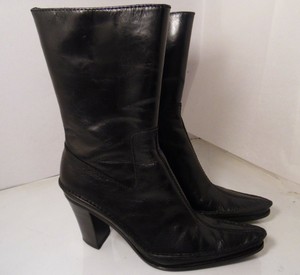 nine west black high heel boots