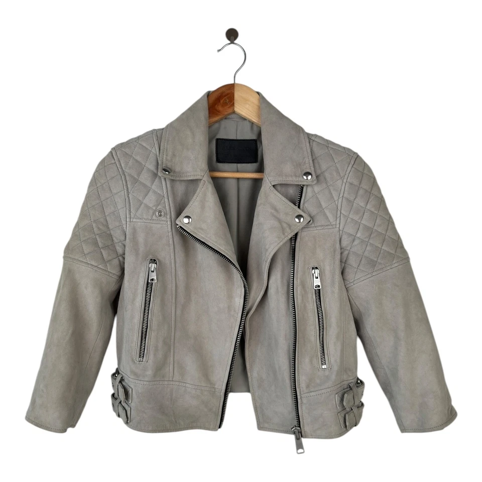 ALLSAINTS Gamuza Beattie Motociclista Chaqueta de Cuero Reino Unido 8 / EE. UU. 4 Foto 2 de 4