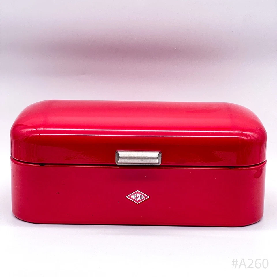 Vintage WESCO Bread Bin Bread Container Bread Box Bread Box Retro | Red 40x23x15cm - Image 3 of 4