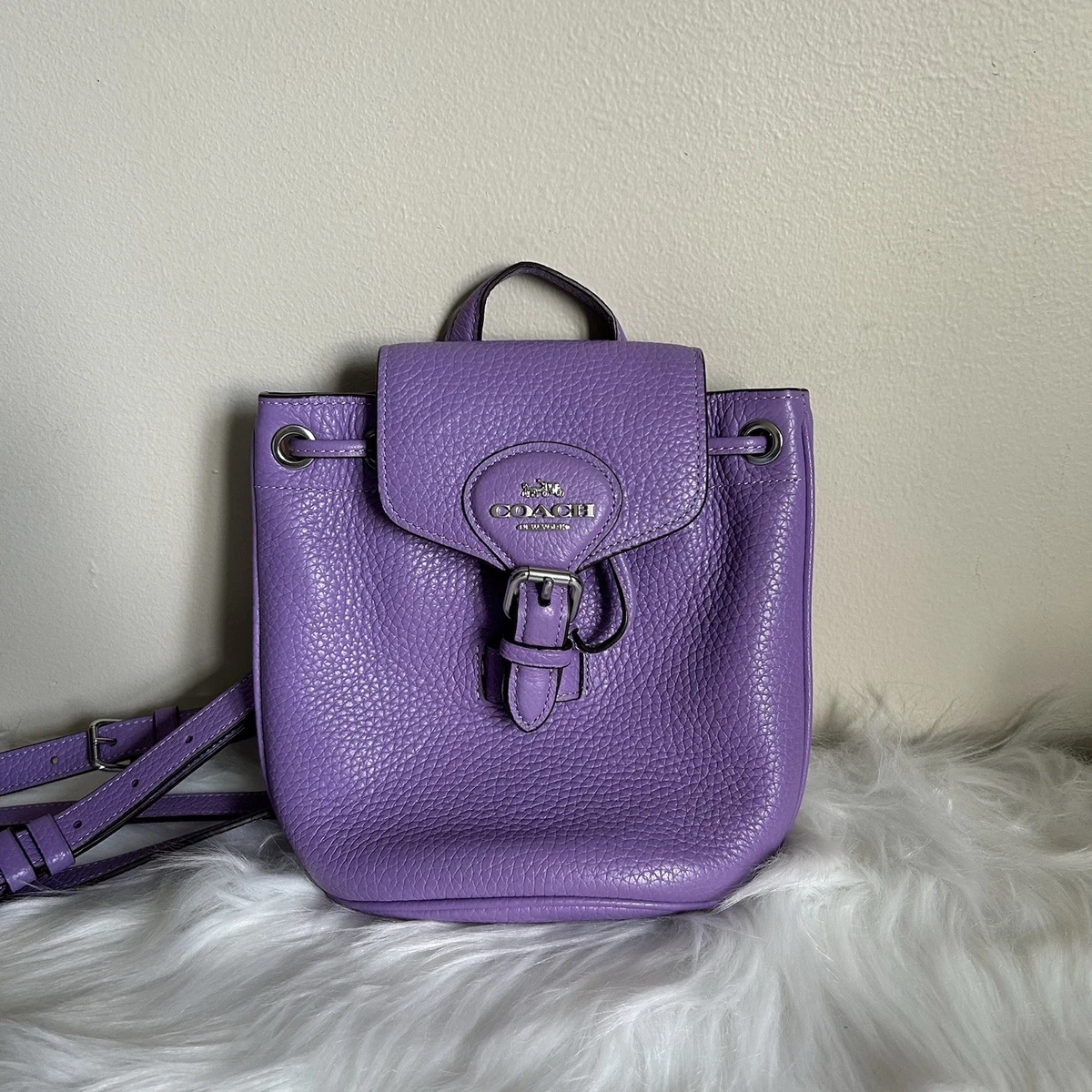 Coach Metallic Purple & Green Leather Backpack Purse COACH vintage metallic purple green blue teal | Mercari main image 2