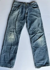 Levis 569 Jeans Mens 32x34 Loose Straight Distressed Cotton Red Tag Blue Denim