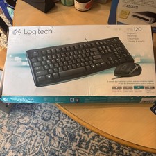 New In Box Logitech MK120 920-002565 Wired Keyboard and Mouse Combo