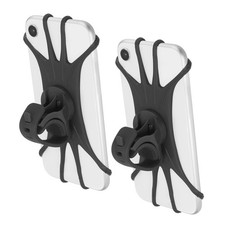 2Pcs Bike Phone Mount, Motorcycle Phone Holder for 3"- 6.5" Phone, Black