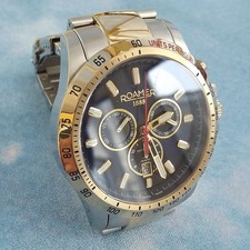 ROAMER Rimini Quarzo Svizzero Ref. 861837 47 45 20, 45 mm SS cassa e bracciale, con scatola!