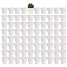 Yishang 80x 2" White Terracotta Pots w/ Drainage Holes - Mini Clay Ceramic