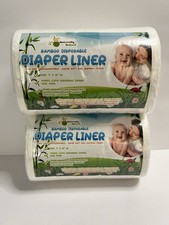 Lot of 2 Disposable Diaper Bamboo Liners 100-count Size 7 x12 Naturally Nature