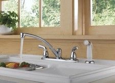 Delta Foundations Two Handle Kitchen Faucet with Spray Chrome B2410LF BRAND NEW