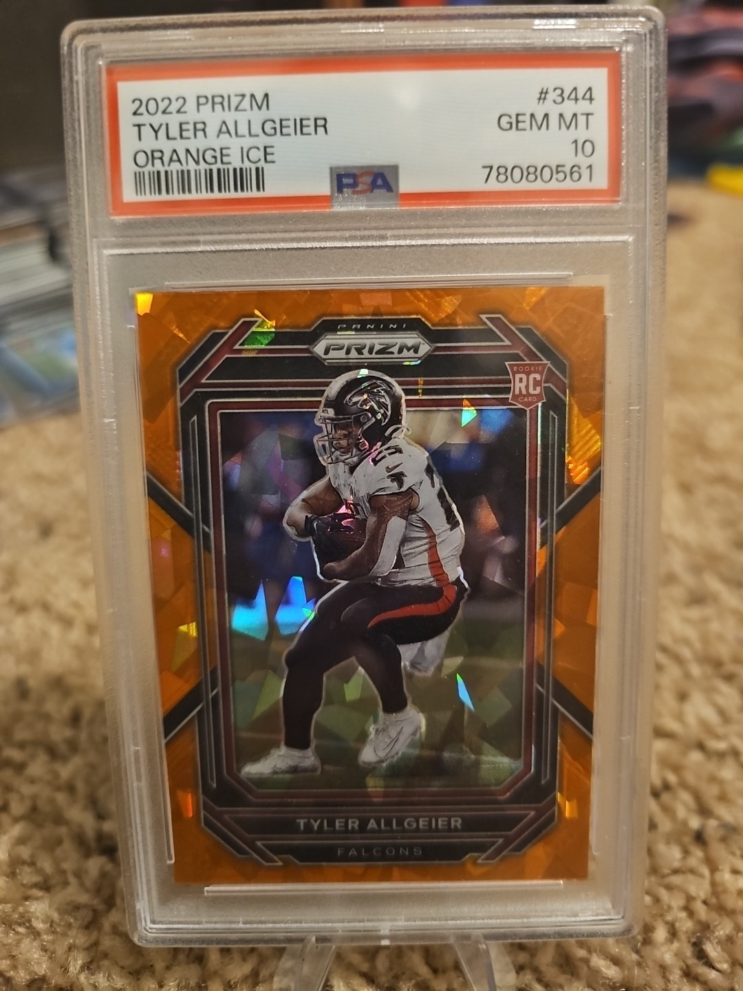 2022 Panini Prizm - Rookies Tyler Allgeier #344 Orange Ice Prizm (RC)