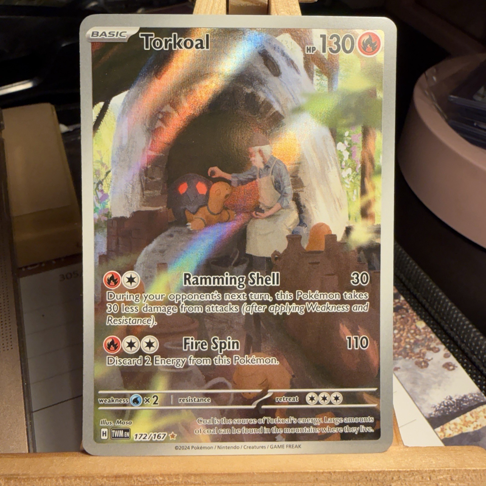 Torkoal 172/167 Twilight Masquerade Illustration Rare Full Art Pokémon TCG MINT