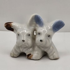 Vintage Porcelain Scotty Puppy Dog 2 Puppies 1 Figure Small Unmarked Japan