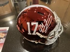 Mac Jones Signed Alabama Crimson Tide Chrome Mini Football Helmet JSA Witness