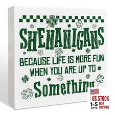 St Patricks Day Shenanigans Decorations, St Patricks Day Irish Shamrock Wood