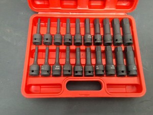 1/2" Drive Master Impact Hex Bit Set, 20 Piece Hex Driver Socket Set, Hex Bit