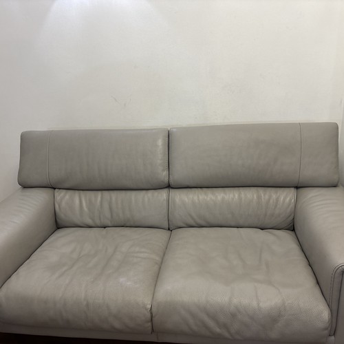 Natuzzi Leather Sofa Pale grey - Picture 7 of 10