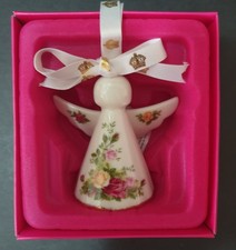 Royal Albert Old Country Roses- Hanging Xmas Decoration - Angel w Box