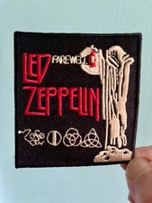 Led Zeppelin Iron On Patch Grimm Reaper Red Gold Black Embroidered Rock