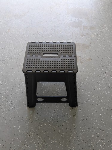 18" Folding Step Stool w Carry Handle, Black Portable Collapsible Sturdy. Adults - Picture 16 of 16