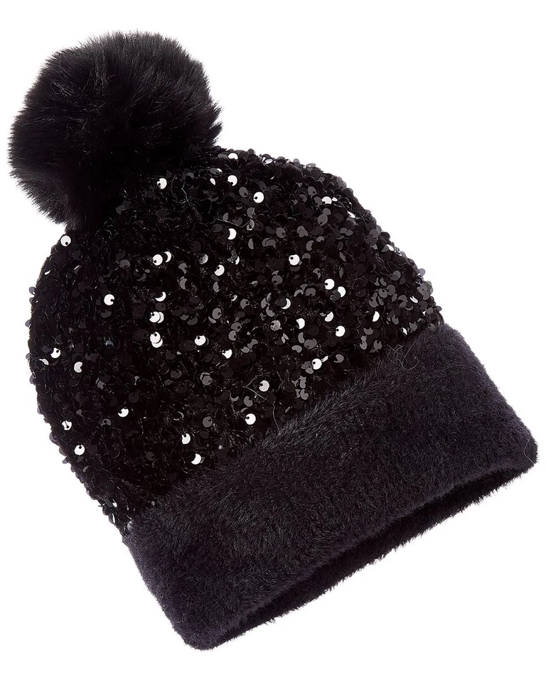 Gorro de lentejuelas negro Surell Accessories