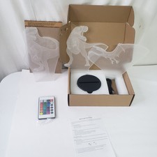 3D Dinosaur Night Light Black Base Color Changing Lamp Remote 3 figures New