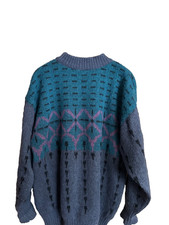 men's pure new wool sweater, unique colors, Vintage Polarknit of Iceland, size L