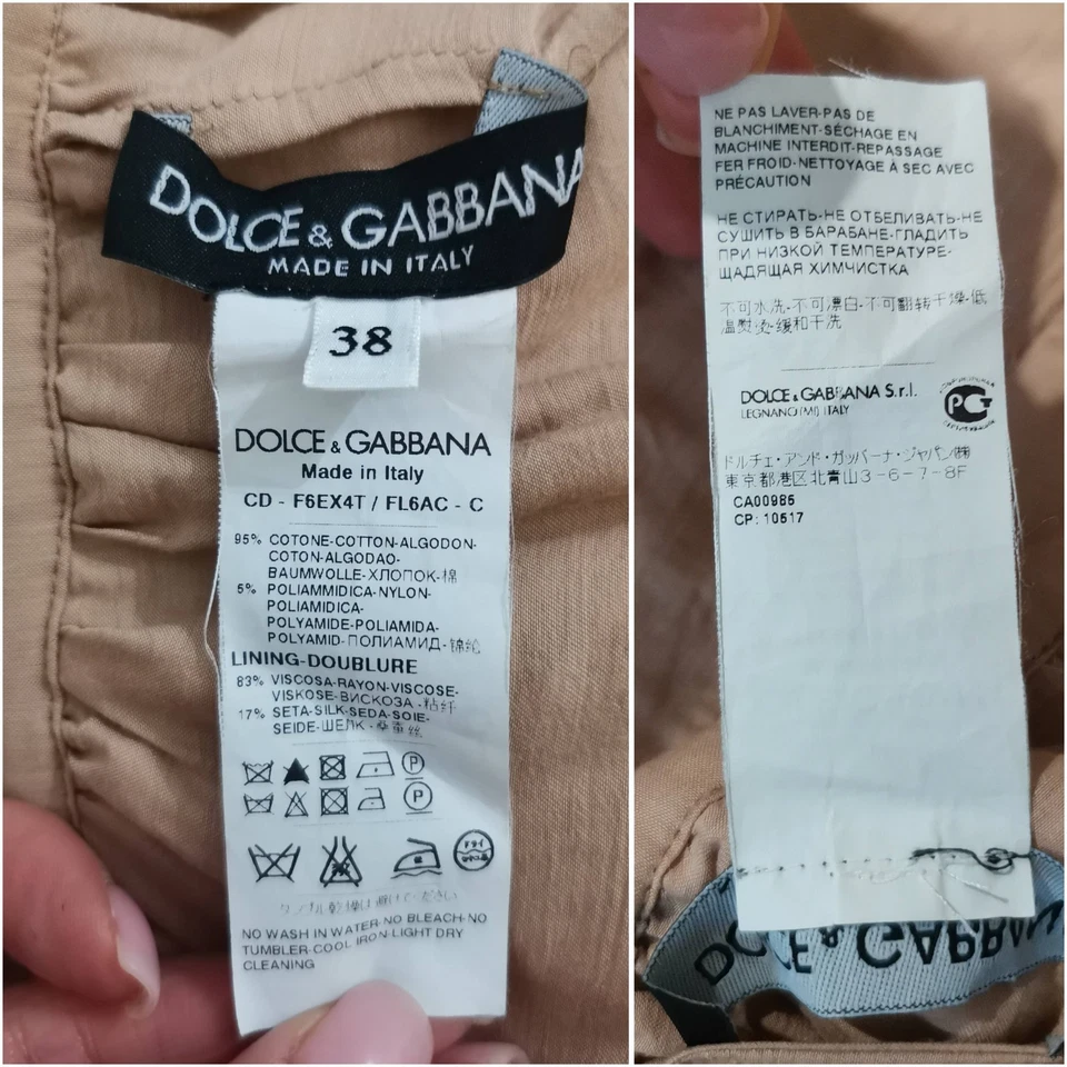 🆓US🛃 Vestido vintage Dolce&Gabbana blanco encaje beige forro IT 38 Foto 3 de 4