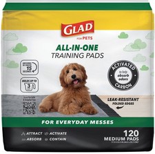 Medium Activated Charcoal Training Pads for Dogs, Leak-Resistant, 17 Count