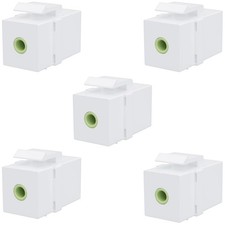 DIYTECH Premium 3.5mm Keystone Jack, Female to 5 Pack White, White