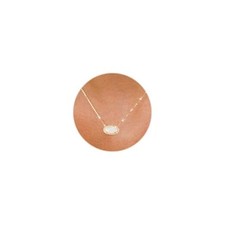 Gold Necklace for Women 14k Gold Plated Dainty Oval 01.IRIDESCENT DRUSY