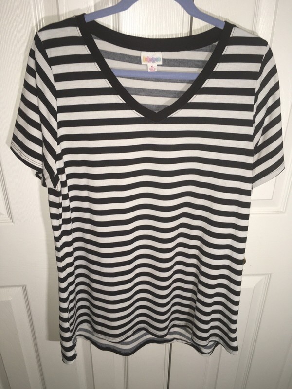 NWOT Lularoe Christy T Size XL Black/White Stripe 