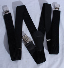 Mens Decalen Suspenders Very Strong Clips Heavy Duty One Size Black