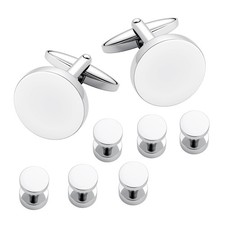 Mens Cufflinks and Tuxedo Shirt Studs Set with Gift Box Cuff Links Tuxedo Stu...