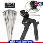 UK Stainless Steel Metal Cable Zip Tie Fasten Gun Pliers Crimper Tensioner Tools