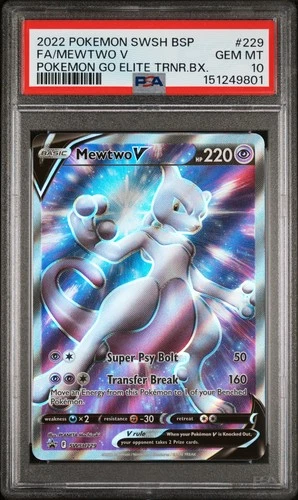 2022 POKEMON SWSH BLACK STAR PROMO #229 FULL ART/MEWTWO V PSA 10
