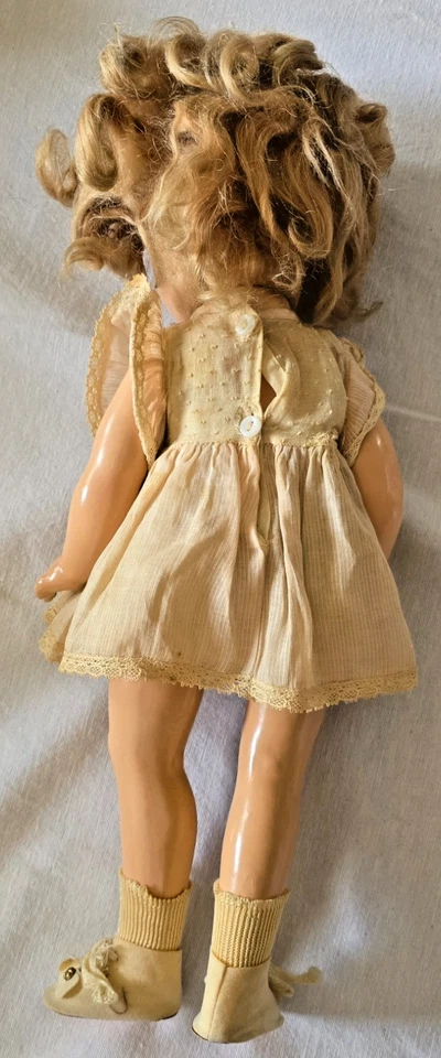 Muñeca Composición Ideal Años 30 De Colección - Ojos Dormidos, Peluca Mohair, Vestido Original Foto 3 de 4