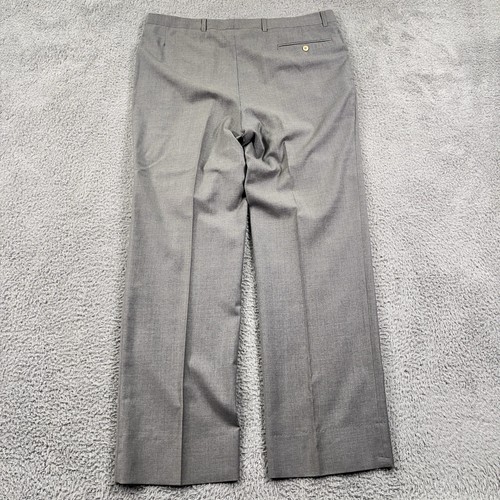 Loro Piana Pants Mens 36x32 Gray Super 100s Wool Pleated Straight Italian Dress - Picture 4 of 12