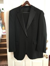 Jos A Bank 100 Wool Black Tuxedo 42L Jacket 36L Pants Full Set Excellent