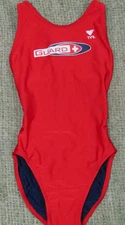 TYR Swimsuit One Piece RED Lifeguard GUARD Size 32