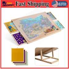 Becko 1500-Pc Tilting Puzzle Table with 4 Drawers & Cover, Adjustable Board