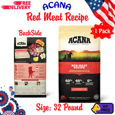 ACANA Grain Free Dry Dog Food Red Meat Recipe 32lb High Protein Premium Kibble