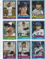 2025 Topps Heritage High Number Chrome Blue Sparkle Lot ( 46 total w 3 SP}