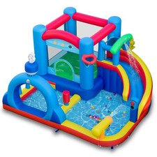 COSTWAY Inflatable Water Slide Kids Water Park with Splash Pool(Without Blower)