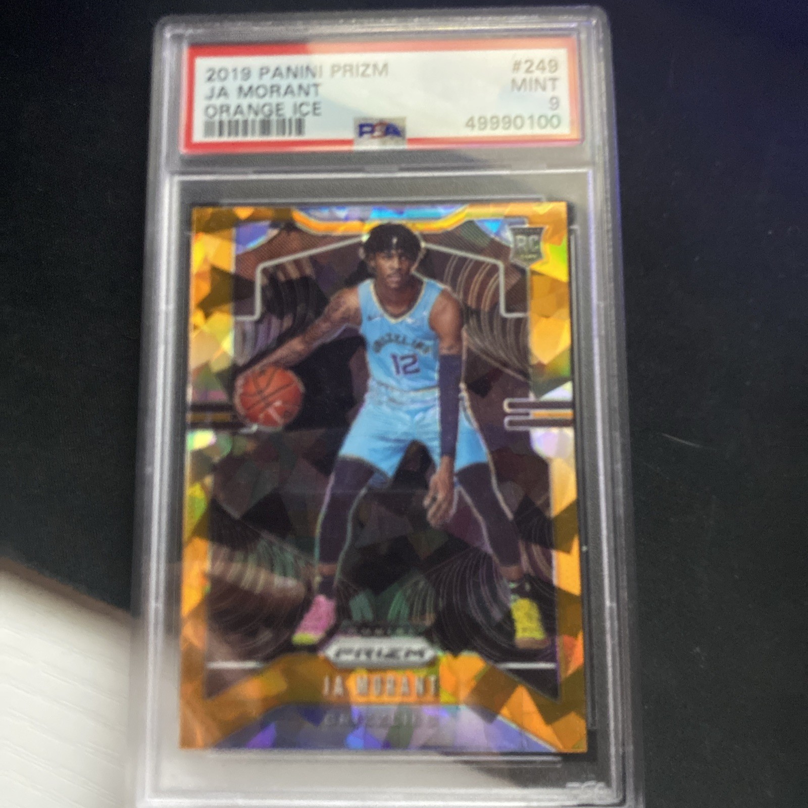 2019 Prizm #249 Ja Morant RC - Orange Ice Parallel - PSA 9 Rookie