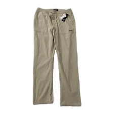 Dr Essentials Corduroy Pants Mens XL Beige Drawstring Relaxed Straight NWT