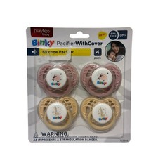 Playtex Baby Binky Pacifier With Cover Silicone 4 Pack Newborn 