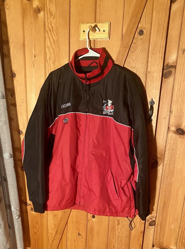 Albany JR River Rats Jacket Large. Has the name Lazzra. NY Hockey Minor League 