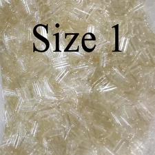 Size 1 Clear Empty Gelatin Pill Capsules Kosher Gel Caps Gluten-Free Separated