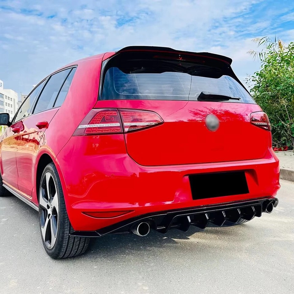 For VW Golf MK7 GTI GTD TSI TDI TCR Style Rear Valance Diffuser Spoiler ...